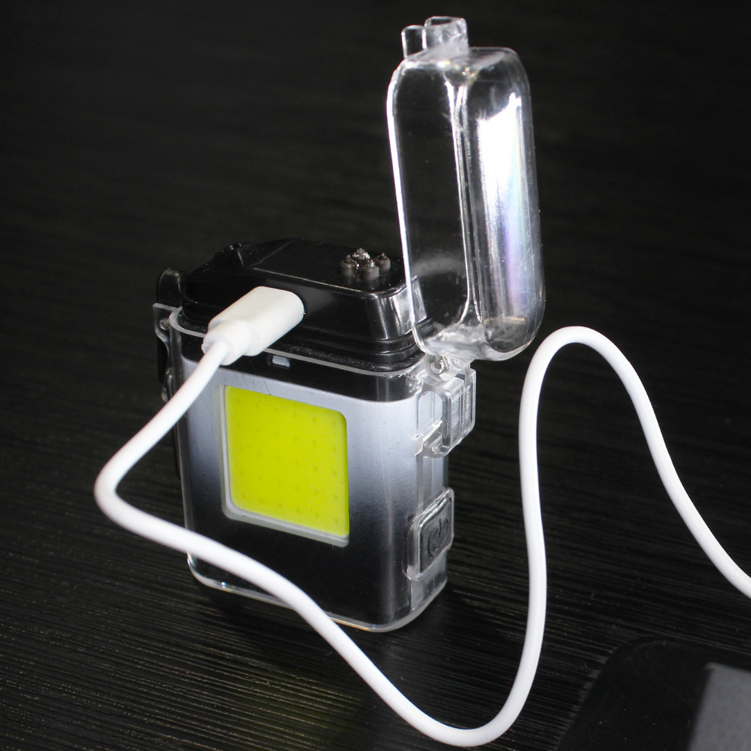 ENCENDEDOR SIN LLAMA + 3 TIPO DE LINTERNA + RECARGA USB