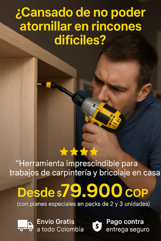 SOPORTE MAGNETICO FLEX de 1/4 Hexagonal para destornillador y taladro