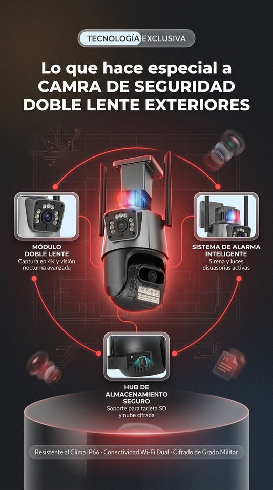 CAMARA DE SEGURIDAD DOBLE LENTE EXTERIOR