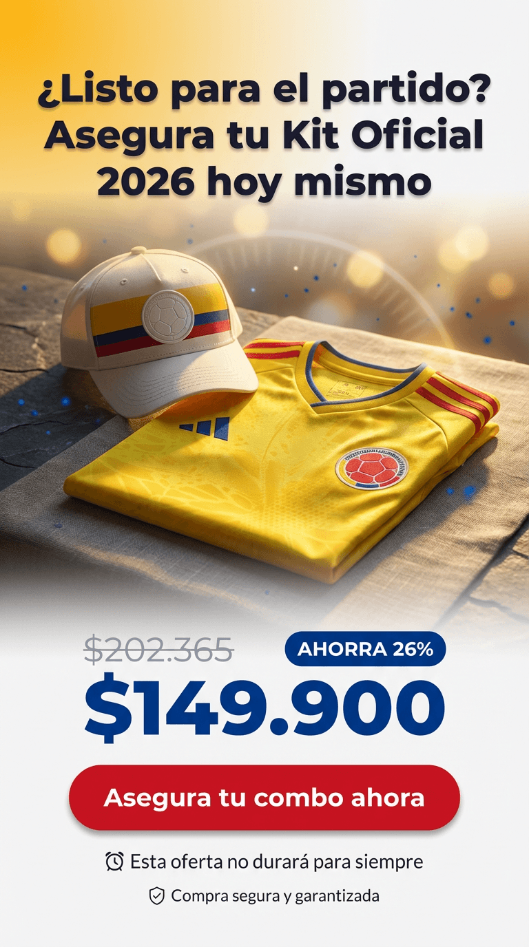 “CAMISETA Y GORRA PREMIUM SELECCIÓN COLOMBIA 26 🇨🇴 – Lleva el Orgullo en la Piel con Estilo y Calidad Profesional
