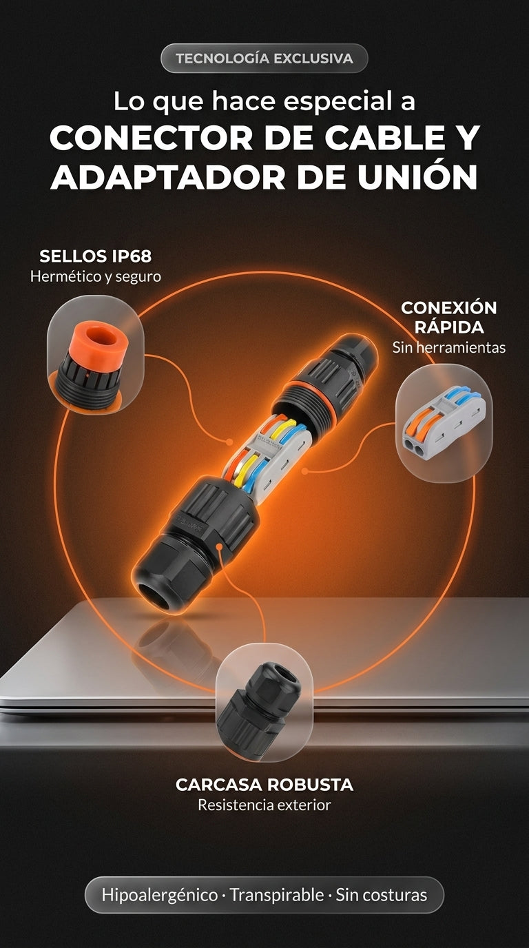 ¡LLEVA DOS CONECTOR DE CABLE Y ADAPTADOR DE UNION IMPERMEABLE! 🤩 AL MEJOR PRECIO 🤩