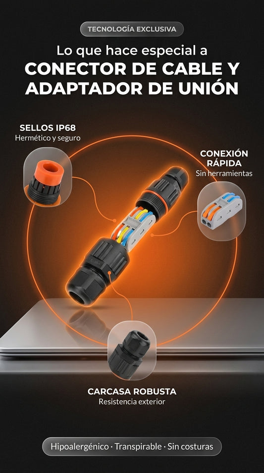 ¡LLEVA DOS CONECTOR DE CABLE Y ADAPTADOR DE UNION IMPERMEABLE! 🤩 AL MEJOR PRECIO 🤩
