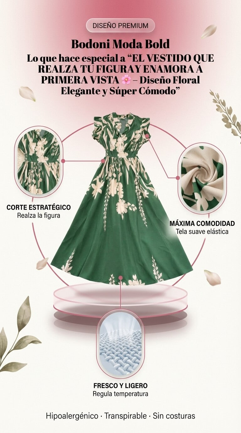 “EL VESTIDO QUE REALZA TU FIGURAY ENAMORA A PRIMERA VISTA 🌸 – Diseño Floral Elegante y Súper Cómodo”