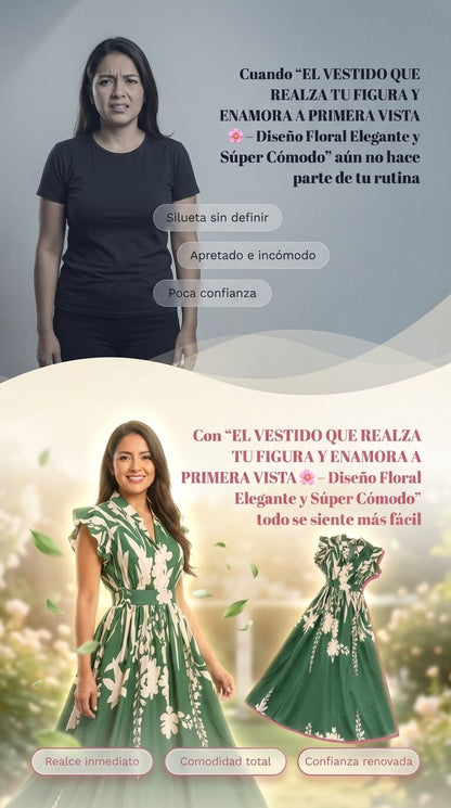 “EL VESTIDO QUE REALZA TU FIGURAY ENAMORA A PRIMERA VISTA 🌸 – Diseño Floral Elegante y Súper Cómodo”