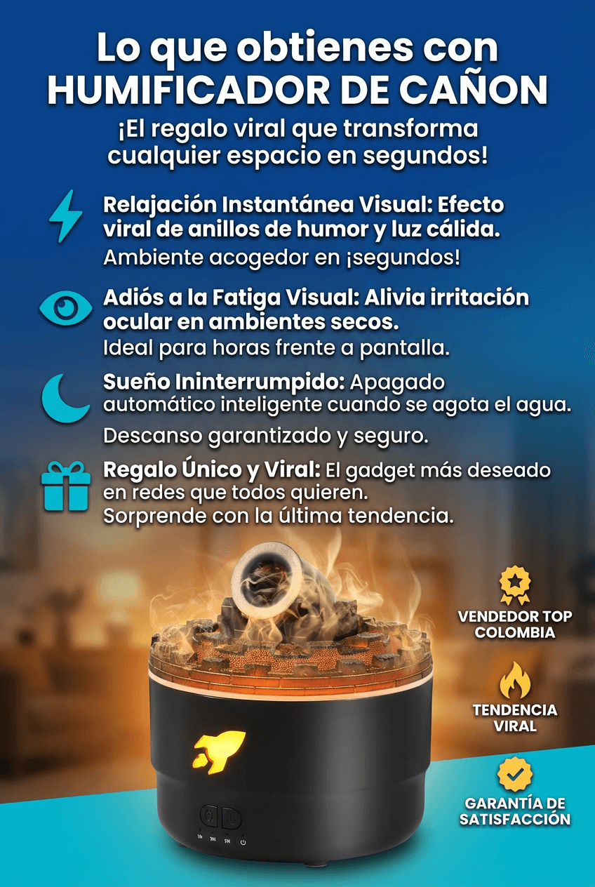 HUMIDIFICADOR DE CAÑON Y LUCES PREMIUN
