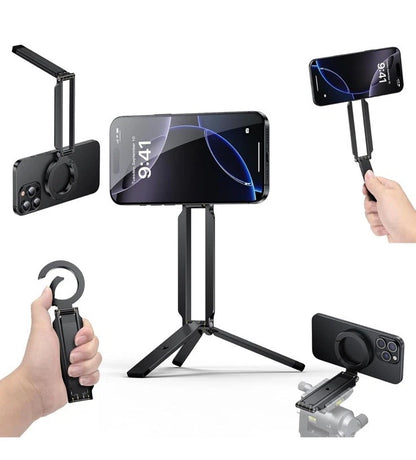 Trípode Magnético Flexible 3 en 1 – Graba, Transmite y Captura con Comodidad