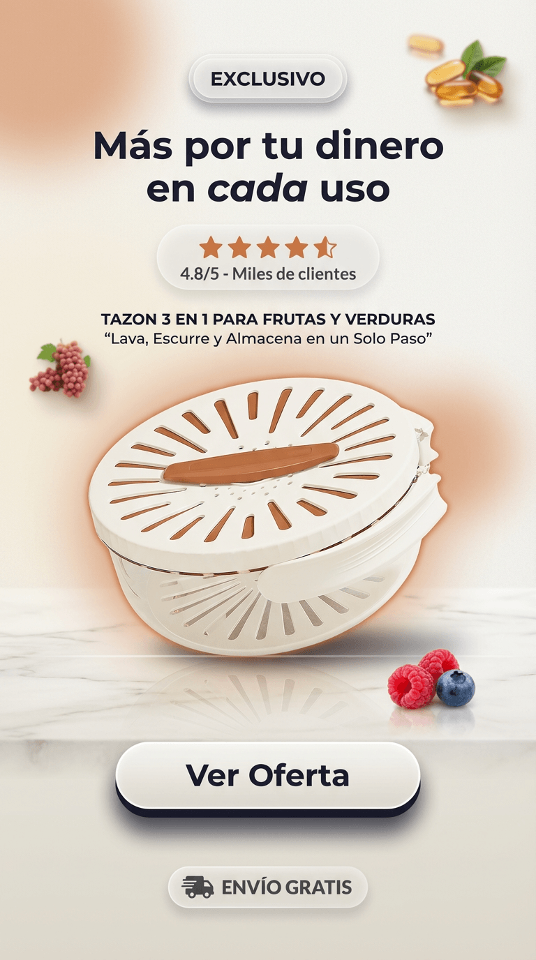 TAZON 3 EN 1 PARA FRUTAS Y VERDURAS "Lava, Escurre y Almacena en un Solo Paso"